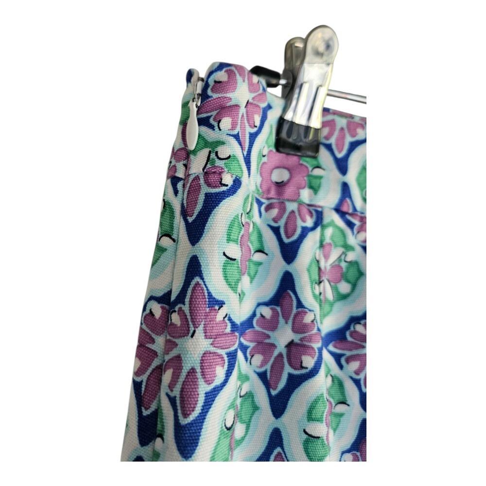 Talbots Skirt Size PETITE 6 Geometric Lined Multicolor Side Zip - Picture 3 of 6